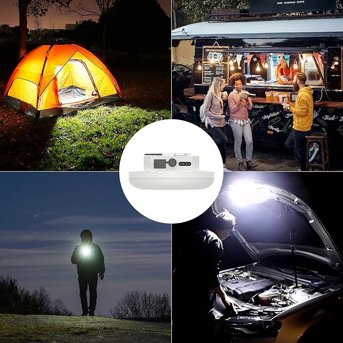10000mAh Rechargeable Hanging Tent Light with Magnet, Portable 30W 4000LM LED 3 Color Lighting Modes Camping Lantern, IPX5 Waterproof LED Flashlight for Emergency & Gift