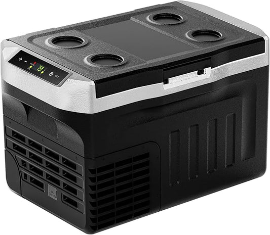 EUHOMY 12 Volt Refrigerator, 22QT(21L) 12V Cooler, Compressor Electric Cooler -4℉~68℉, 12V Fridge 12/24V DC 100-240V AC, Portable Freezer for Camping, Travel, Truck, Home
