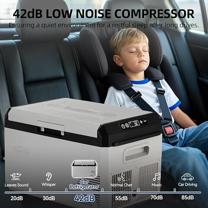 12V Car Refrigerator, 22QT Portable Freezer Compressor Cooler with Reversible Door, 100–240V AC / 12V / 24V DC Powered, for Truck Van RV Camper SUV Travel Camping Road Trips Tailgating,-4℉-50℉