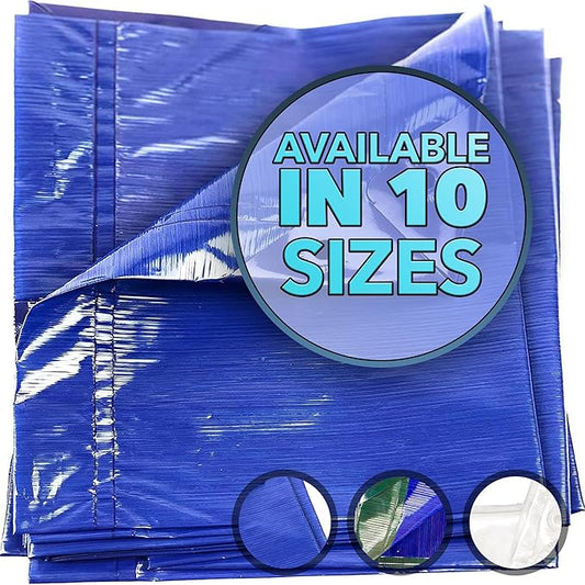 QUEEN OF TARPS | 6x8 Light Duty Tarp Waterproof, 70 GSM is 7 MIL, UV/Tear Resistant Tarp, Camping, Outdoor Furniture, Car, Tents, Painting, Firewood Protection | 6x8, Light Duty