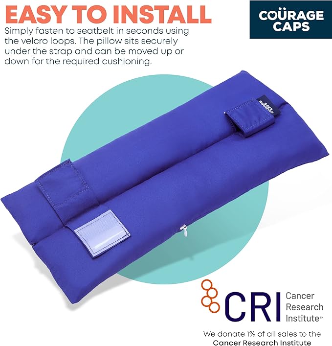 Polyester Pillow, Post Surgery Seatbelt Cover - Dark Blue