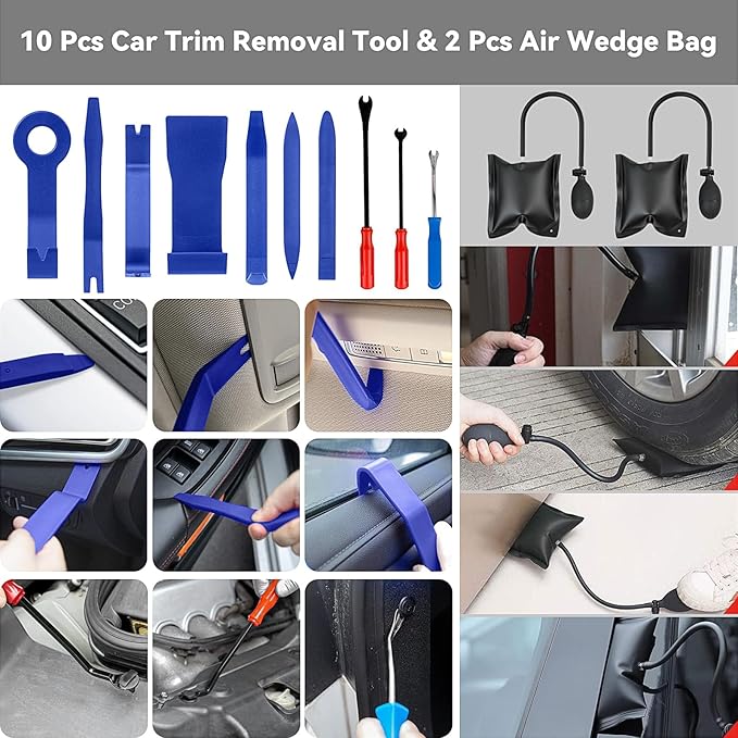 129pcs Dent Puller Kit, Paintless Dent Repair Kit for Dent Removal, Paintless Dent Removal Kit with T-Bar, Bridge Puller, Golden Lifter, Car Dent Puller Kit for Hail Damage Door Ding Fridge