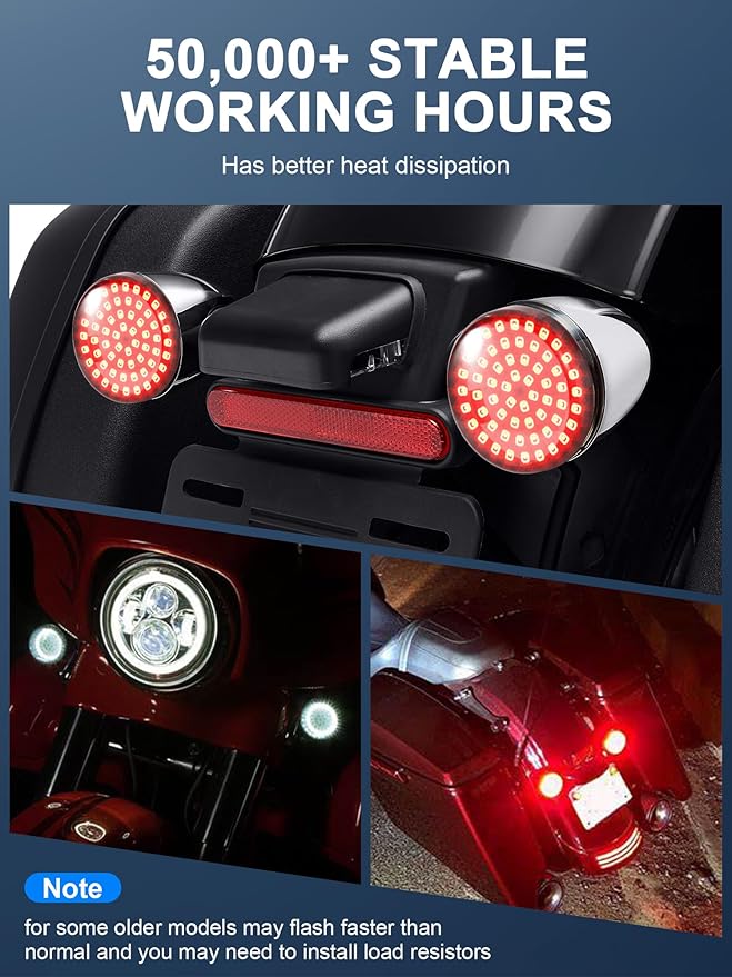 1157 1156 LED Turn Signals, 2" Bullet Led Lights Front Rear Blinker with 4 Dark Smoked Lenses Compatible for Harley Davidson Street Glide Road Glide Sportster Iron 883