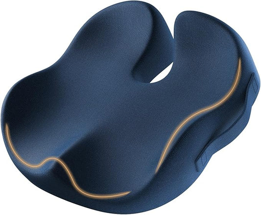 ProtoArc Seat Cushion, Office Chair Cushion for Sciatica, Coccyx Cushion, Ergonomic Memory Foam Seat Cushion for Car, Home, Pressure Relief Pad for Hip, Tailbone, All Day Comfort - Nayy
