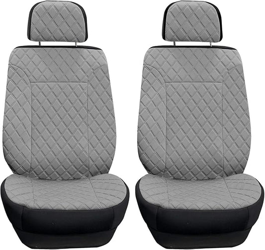 TLH Prestige 79 Diamond Stitch Gray Neosupreme Car Seat Cushions, Two Pack Seat Covers for Cars Trucks SUV, Water Resistant Car Seat Cushion, Interior Accessories, Universal Fit Car Seat Protector