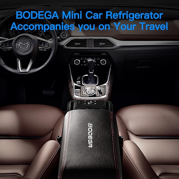 BODEGA 12 Volt Refrigerator, 16 Quart (15L) Car Fridge, Portable Refrigerator (-4℉-68℉), 12/24V DC for Outdoor, Vehicles, Camping, Travel
