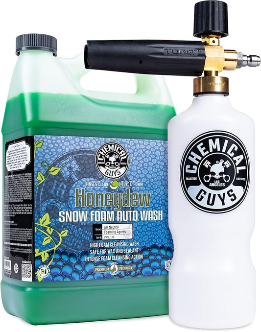 Chemical Guys EQP_312 TORQ Professional Max Foam 8 Cannon & Honey Dew Snow Foam Soap Kit, Safe for Cars, Trucks, SUVs, RVs & More, 128 fl oz (1 Gallon)