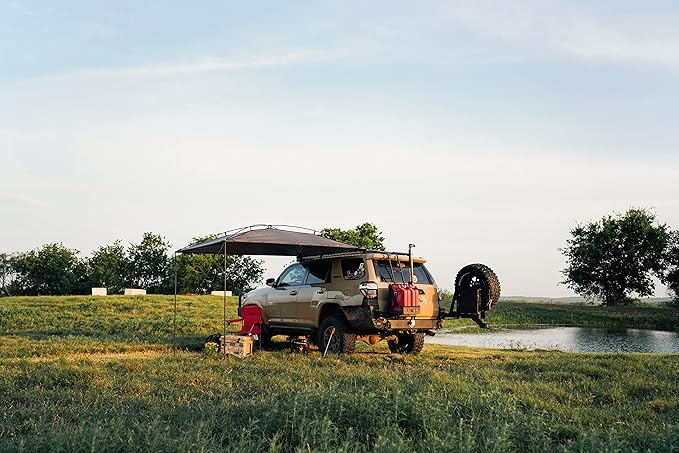 MoonShade Portable Vehicle Awning, Large 9' x 7' Shade Coverage, Lightweight Durable Car Canopy Suitable for Trucks SUVs Vans Campers and More (Shadow Blue)