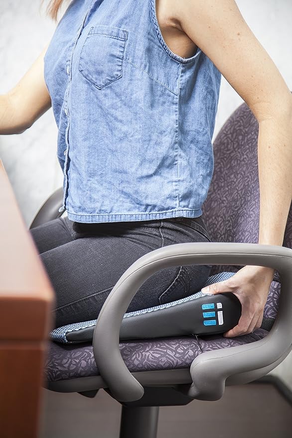 Memory Foam Car Seat Cushion for Driving - Ergonomic Wedge Cushion for Back Pain, Sciatica Relief - Non-Slip Truck Seat Pad for Long Sitting - Office Chair Support 17.5 x 15 x 3.5