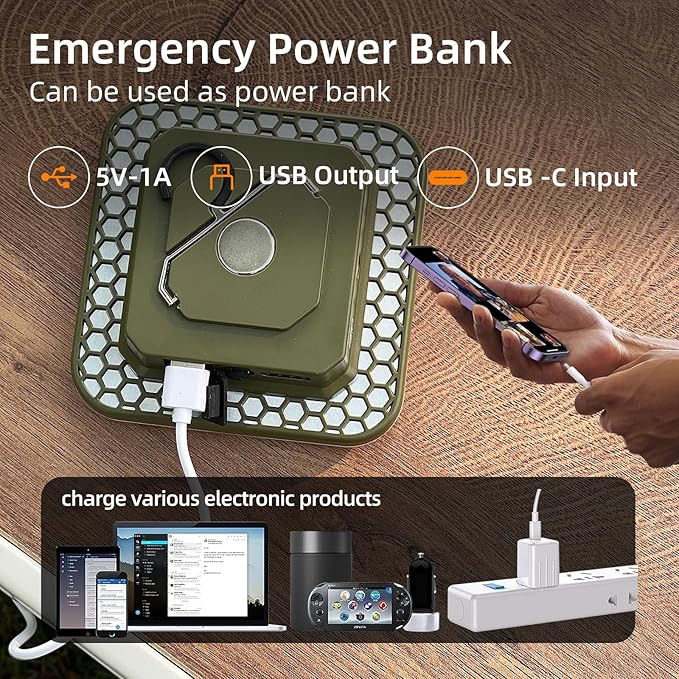 10800mAh Rechargeable Hanging Tent Light with Magnet, 30W 4000LM LED 4 Color Lighting Modes Camping Lantern, Portable IPX5 Waterproof LED Flashlight for Emergency & Gift