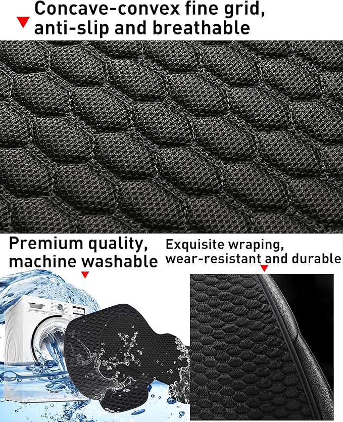 Car Seat Covers Cushion Pad,2PCS Front Bottom Seat Covers for Cars,Super Breathable,Storage Bags,Anti-Slip,Universal Automotive Seat Covers Fit for Most Sedans SUV Pick-up(2Pcs Black)