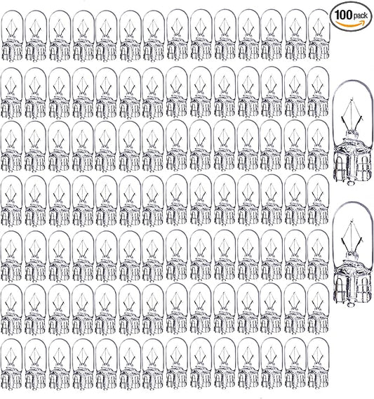100 Pack 194 light bulb,168 W5W 1/4 Wedge Base 12V 5W Clear for Cars Landscape RV Camper T10 2825 Car Signal,Replacement for 147 152 158 159 161 184 192 193 259 280 285 447 464 501