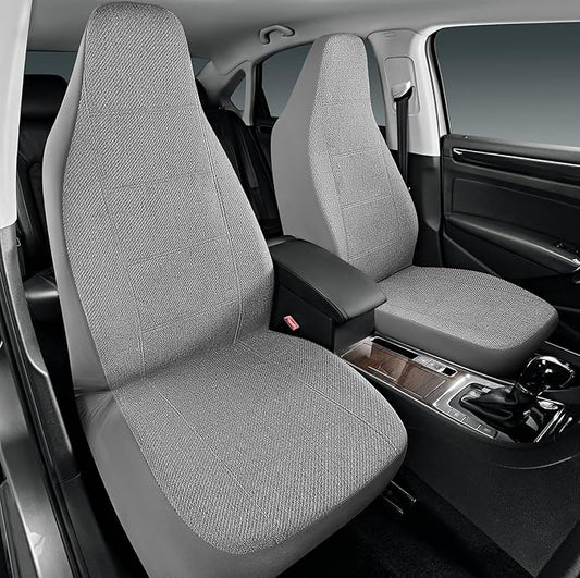 Road Comforts Car Seat Covers for Front Seat, High Back Heavy Duty Breathable Flax Seat Protector, Airbag, Not Seat Belt Compatible, Washable Seat Cover Fits for Most Cars, Trucks, SUVs, Vans