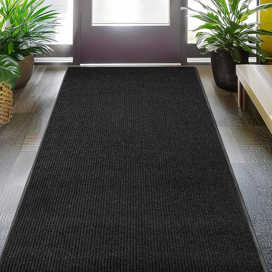 MaxMat® Oversized Industrial Door Mat - Heavy Duty, Waterproof, Low-Profile, Easy to Clean, Rubber Floormat (4 x 6 Feet, Black, MXM-RIB0046BK)