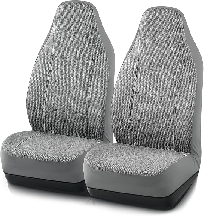 Road Comforts Car Seat Covers for Front Seat, High Back Heavy Duty Breathable Flax Seat Protector, Airbag, Not Seat Belt Compatible, Washable Seat Cover Fits for Most Cars, Trucks, SUVs, Vans